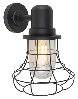 Rustikálna vonkajšia nástenná lampa čierna IP44 - Moreno