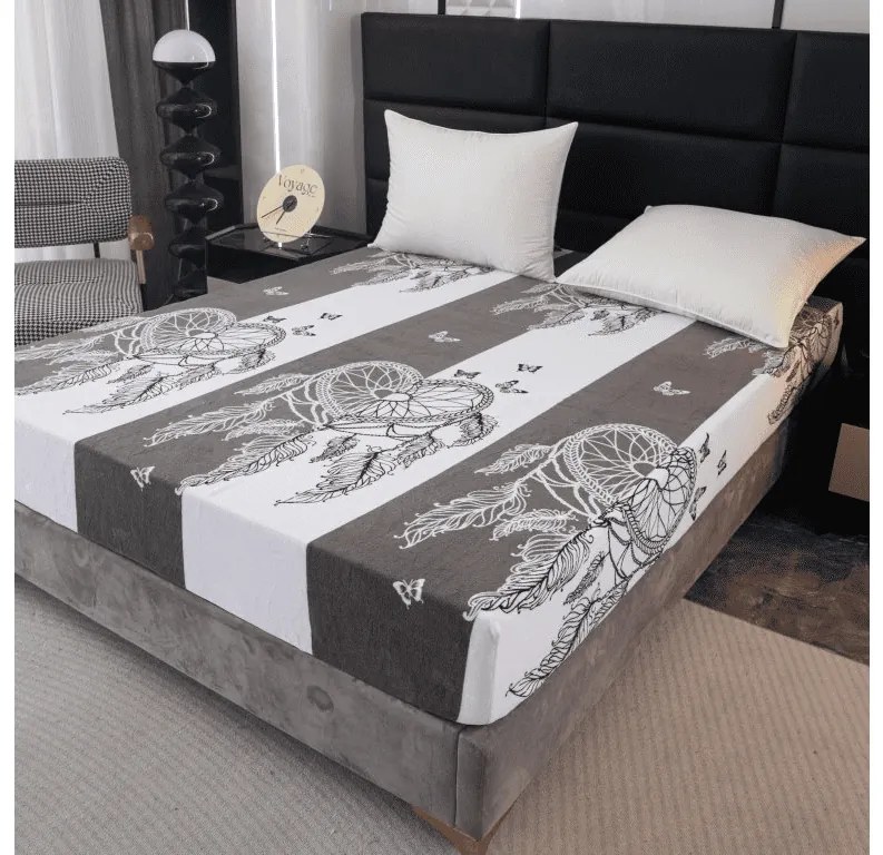 Plachta mikroplyš TIRSO 90x200 cm sivo-biela