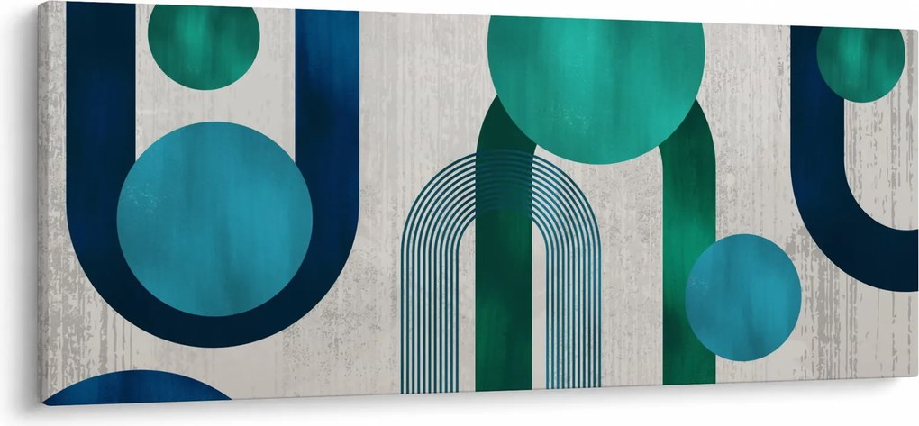 Obraz - Čiary a kruhové tvary (120x50 cm)