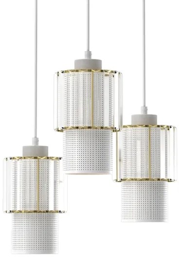 Luster na lanku BLANCO 3xE27/60W/230V biela