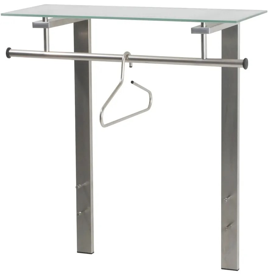 Kovový nástenný vešiak v striebornej farbe s poličkou Dutch – Spinder Design