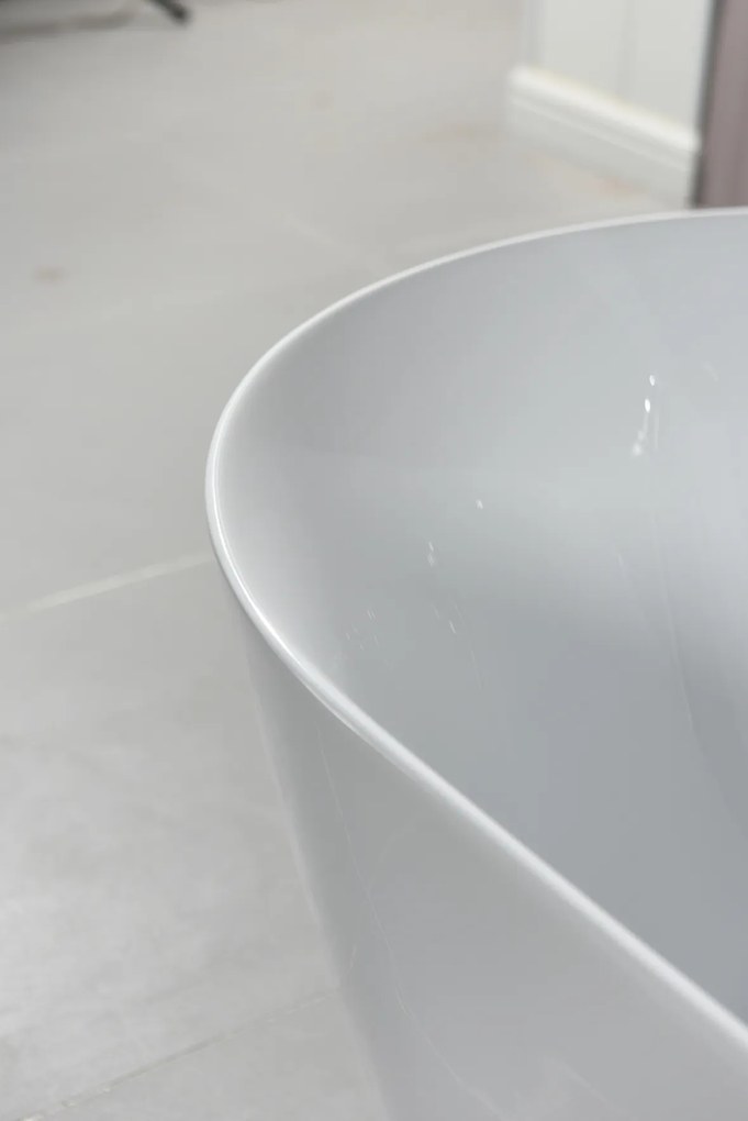Erga Molly, voľne stojaca vaňa 150x75 cm + odtoková zátka, biela lesklá, ERG-Molly-150075-WH-WH