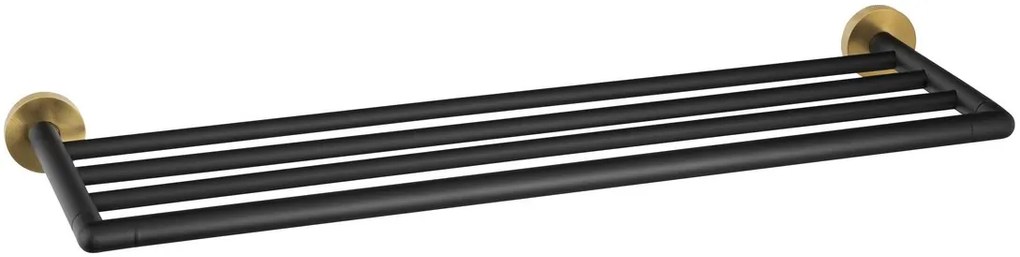 Sapho Sapho, LARISSA polička na uteráky 600mm, čierná/zlatá matná, WS028BG