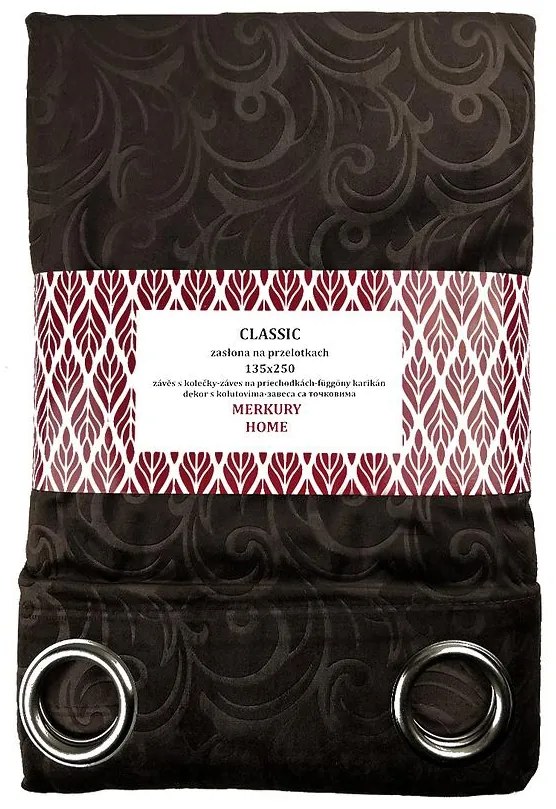 Záves na prechodkách Classic Velvet 135x250 hnedá Merkury Home