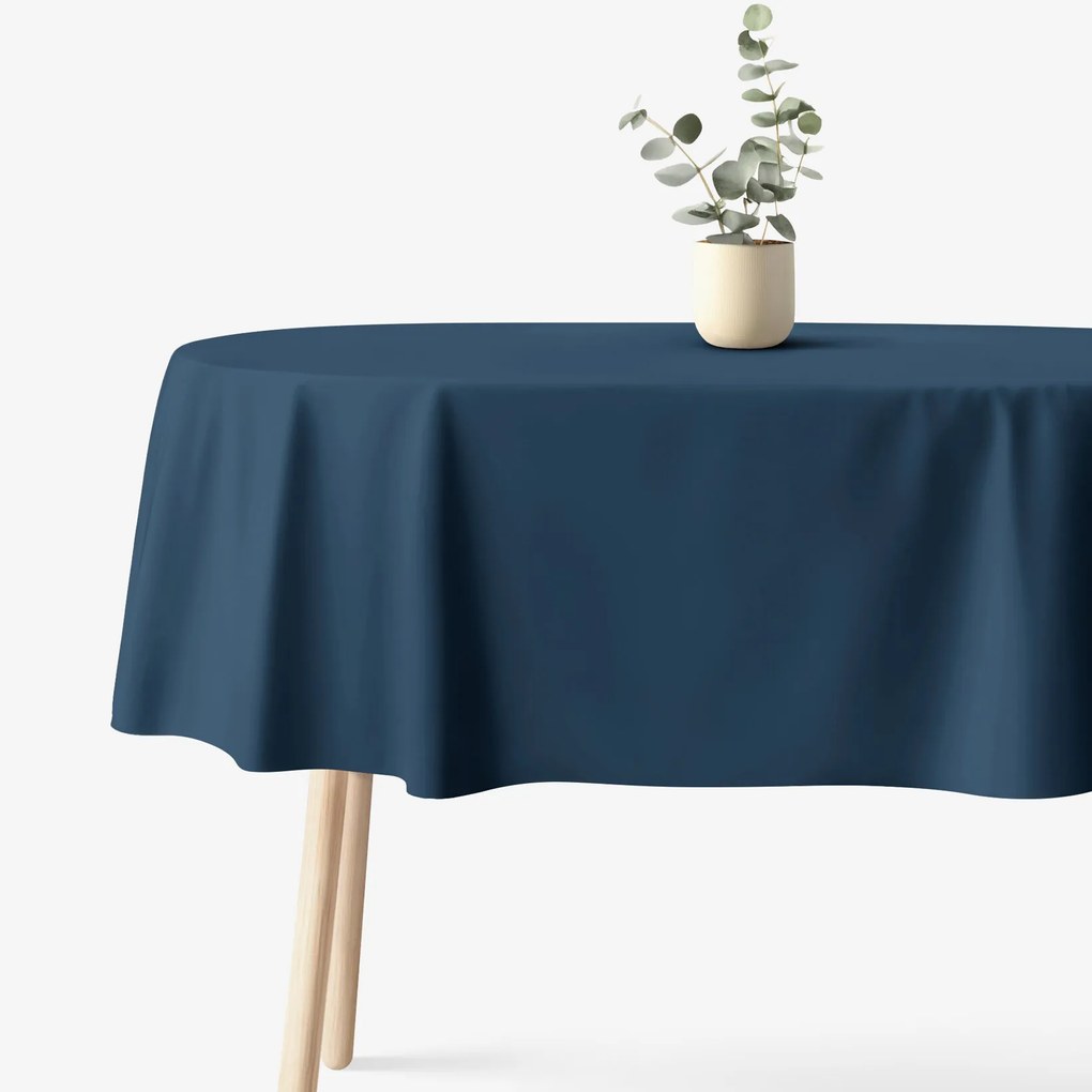 Goldea oválny obrus 100% bavlnené plátno - námornícky modrý 140 x 180 cm