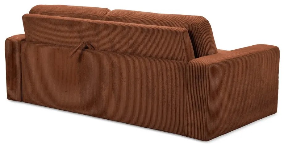 Terakotová menčestrová rozkladacia pohovka 195 cm Nona – Makamii