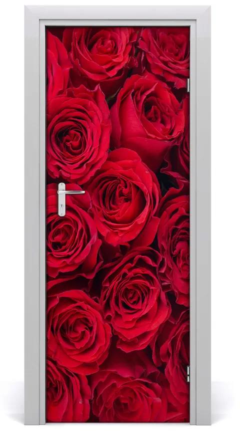 Samolepiace fototapety na dvere červená ruža 75x205cm