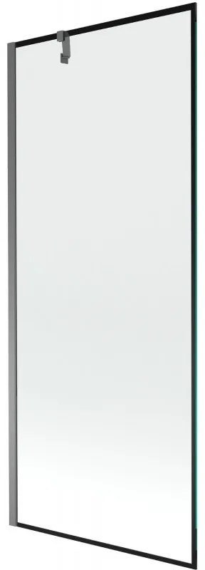 Mexen Next, 1-krídlová vaňová zástena 80 x 150 cm, 6mm číre sklo - čierny vzor, grafitová, 895-080-000-00-70-95