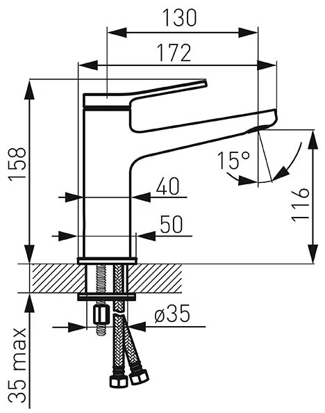 Ferro Stratos, umývadlová batéria, chrómová, BSC2