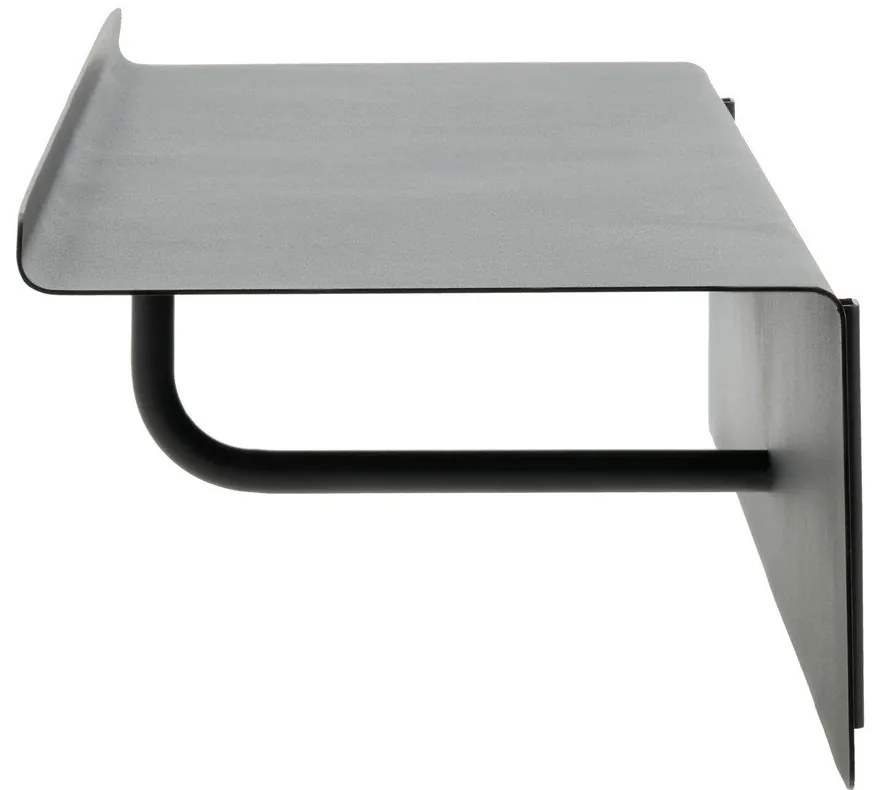 Čierny oceľový nástenný vešiak s poličkou 21,5 cm A-Coat – Zone