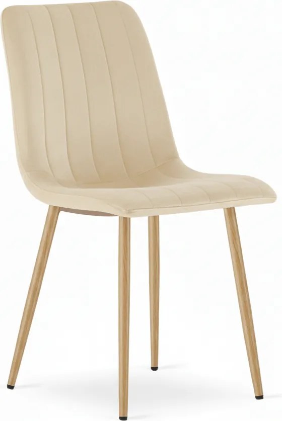Krémová zamatová stolička LAVA BUTTER CREAM