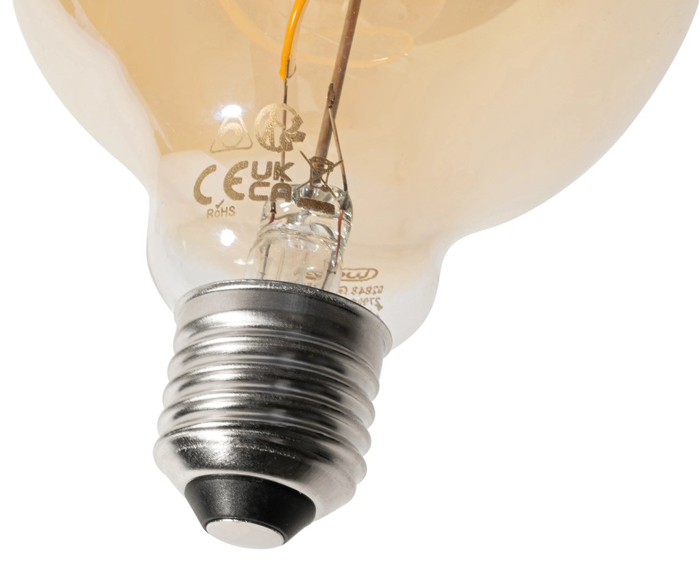 Sada 5 ks E27 Stmievateľná LED žiarovka so špirálovým vláknom G95 4W 270lm 2200K