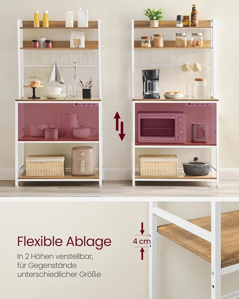 Kuchynská polička so 14 háčikmi VASAGLE KKS025W41EU