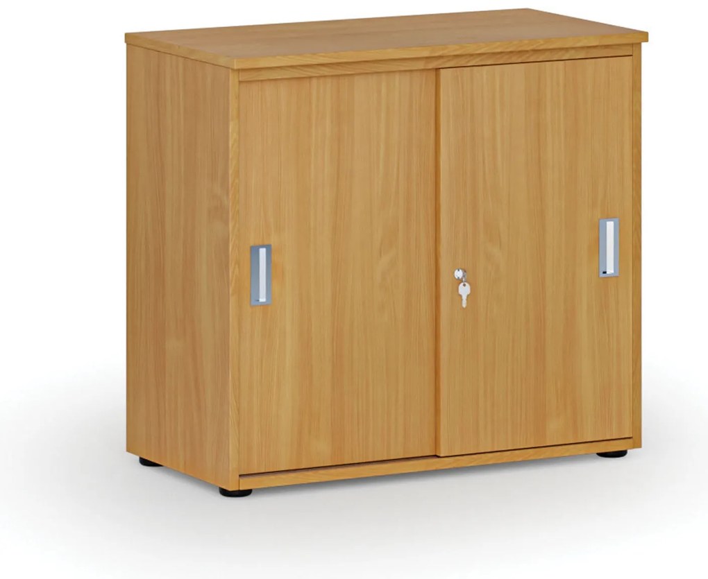 Kancelárska skriňa so zasúvacími dverami PRIMO WOOD, 800 x 420 x 740 mm, buk
