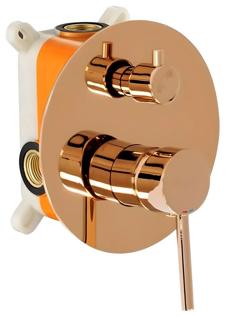 Rea Lungo, podomietková vaňová batéria s ručnou sprchovou sadou + BOX, ružové zlato, REA-B6930