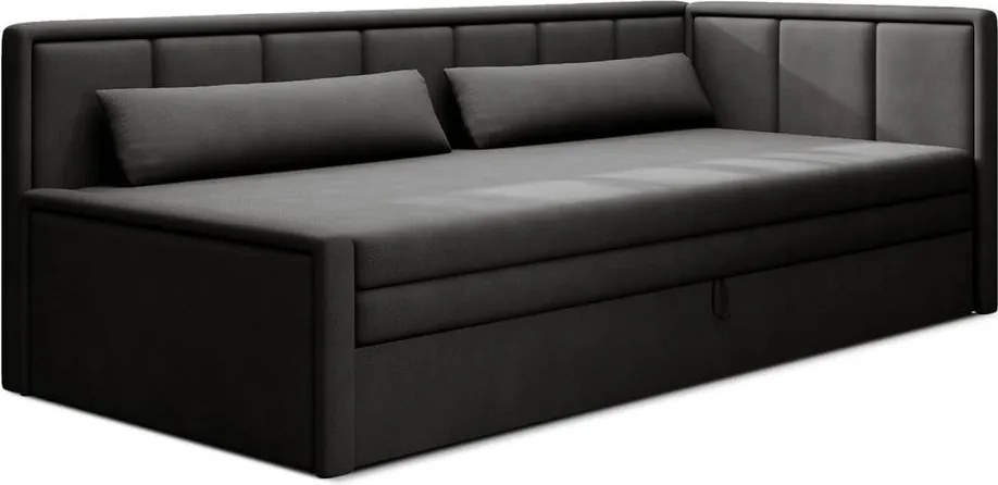 Tmavosivá ženilková rozkladacia/s úložným priestorom pohovka 214 cm Fulgeo – ELTAP