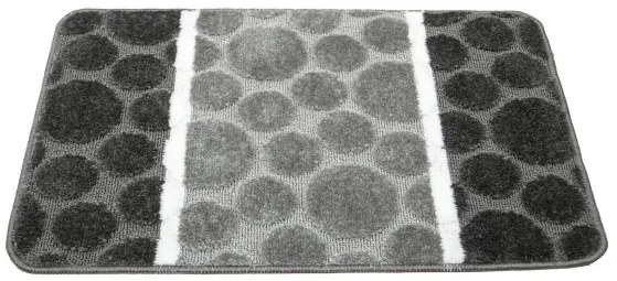Sada kúpeľňových koberčekov SIENA sivá, bodky / pruhy