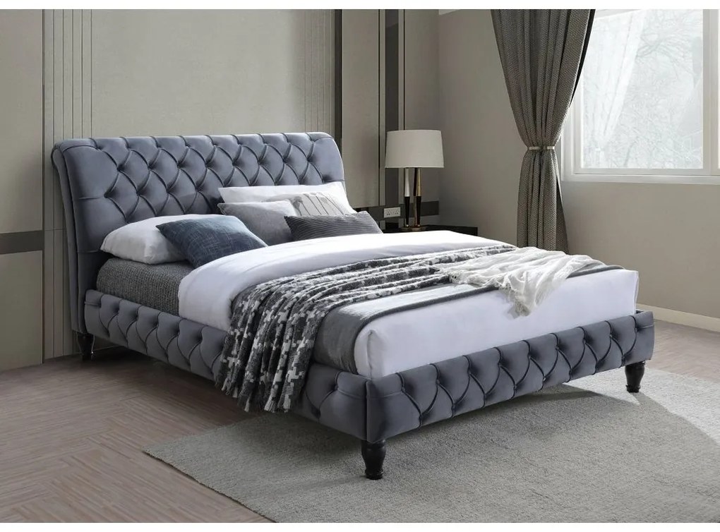 Signal MALENA VELVET 160x200 sivá bluvel 14