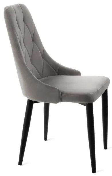 Jedálenská stolička LOUIS QUILTER zamatová sivá 849010