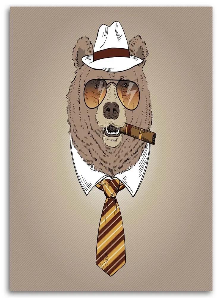 Obraz na plátně Medvědí hnědé brýle - 40x60 cm