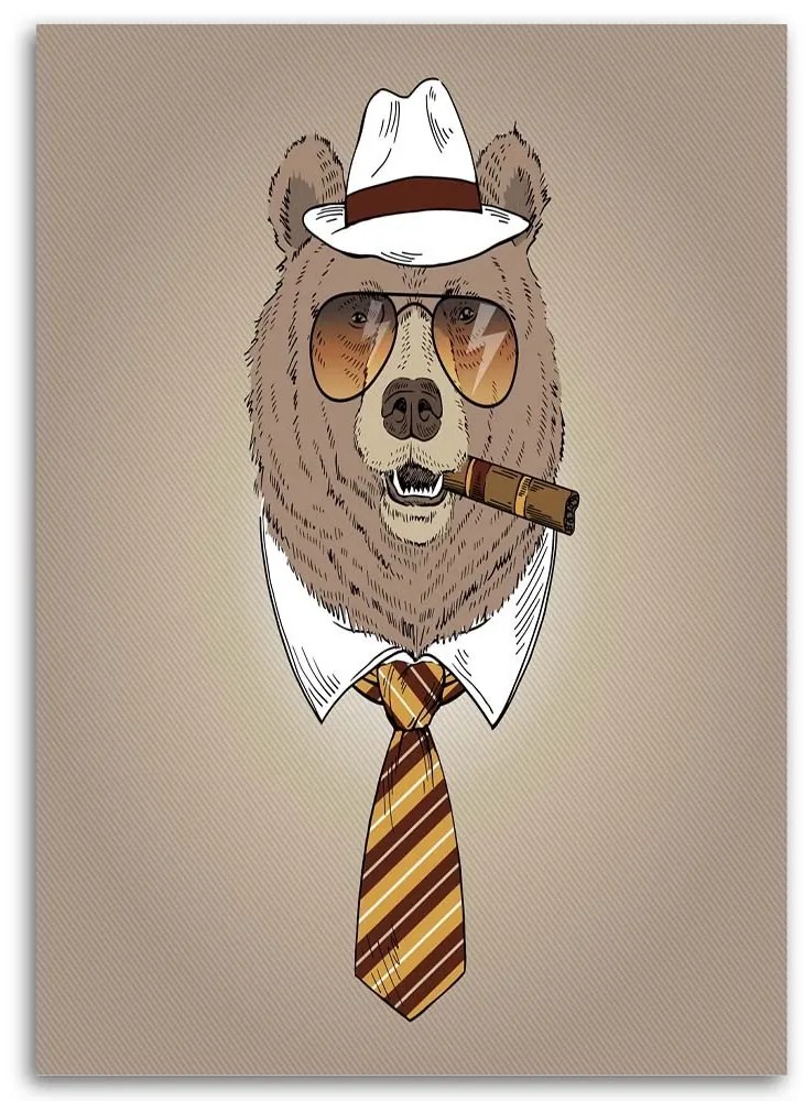 Obraz na plátně Medvědí hnědé brýle - 70x100 cm