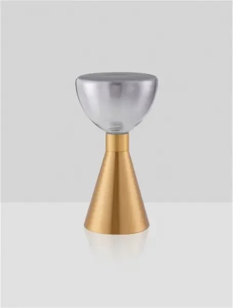 LED zlato-dymová stolná lampa Voi