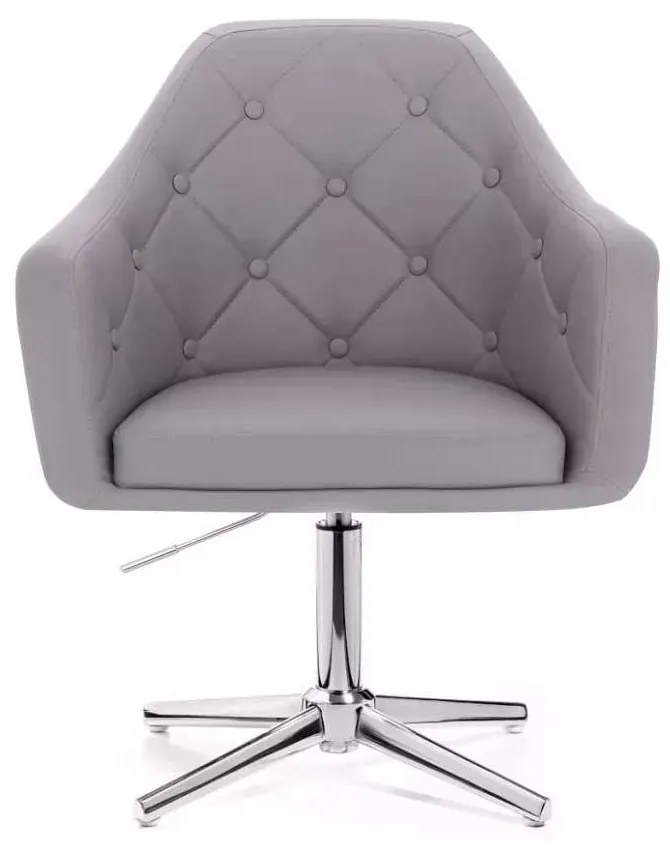 LuxuryForm DESIGN Kreslo ANDORA na striebornom kríži - sivé