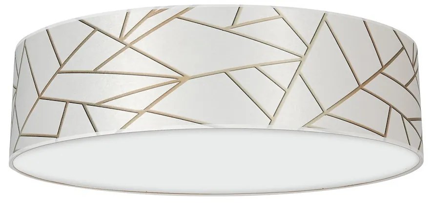 Stropné svietidlo Ziggy Round, 1x biele/zlaté textilné tienidlo, (biele plexisklo), (fi 50 cm)
