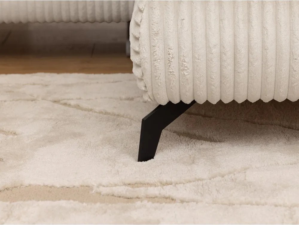 Krémová menčestrová rohová pohovka (pravý roh/do L) Marbeya – Ropez