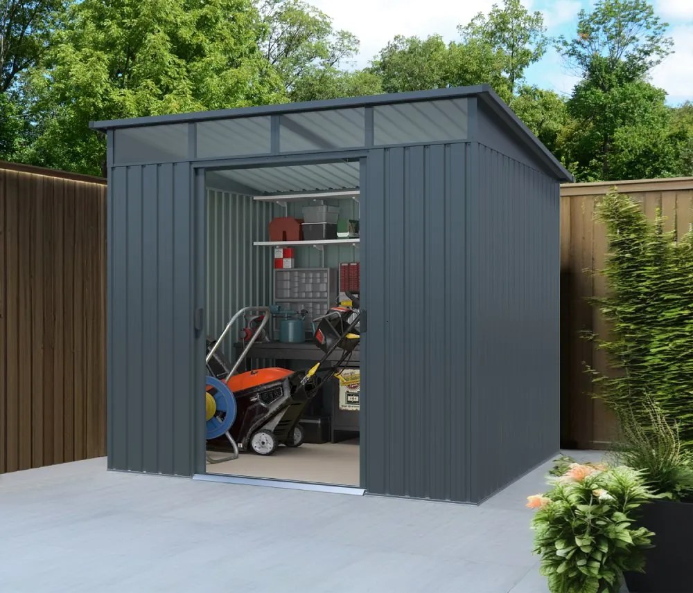 Záhradný domček BestBerg ZDSL-4S / 4,6 m² / 238 x 194 x 202 cm / svetlo sivá