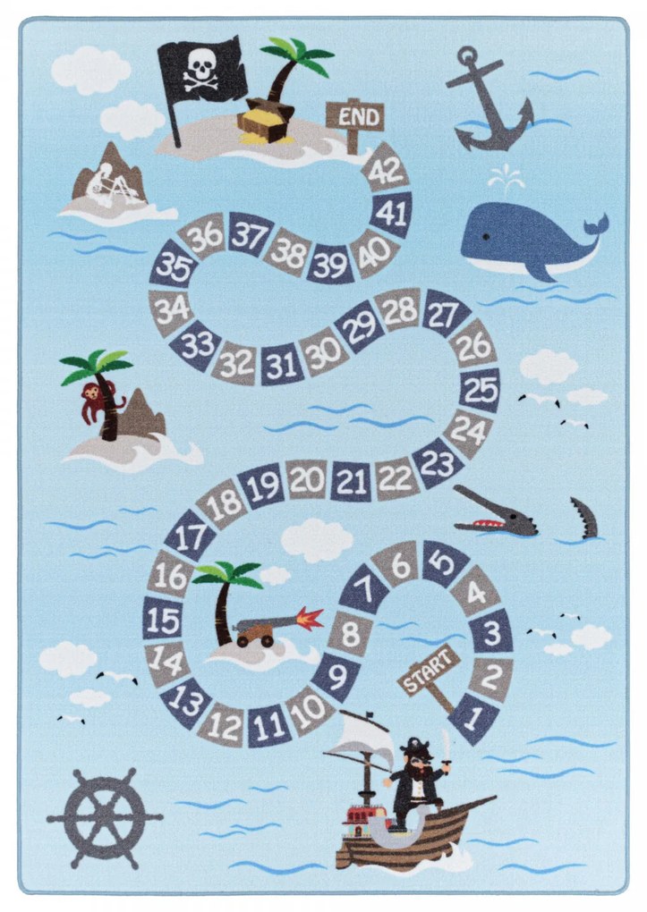 Ayyildiz, Kusový koberec Play 2908 blue, 80x120, modrá, detská izba