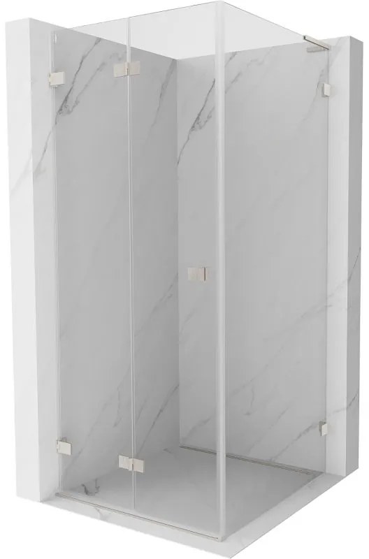 Mexen Lunar-F L, skladací sprchový kút ľavý 70 x 70 cm, 8mm číre sklo, oceľový profil, 836L-070-070-97-00-L