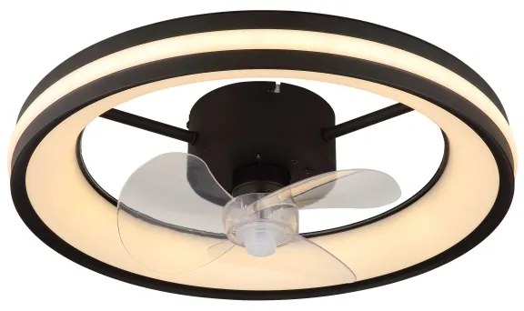 Globo 03651 - LED Stropné svietidlo s ventilátorom GATIAN LED/30W/230V čierna + DO