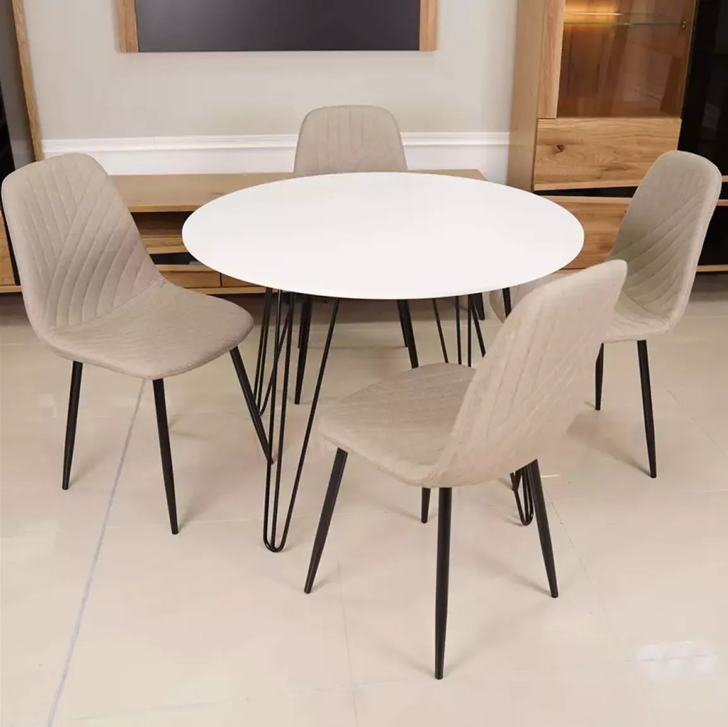 Okrúhly jedálenský stôl HARRY 90x90, biely