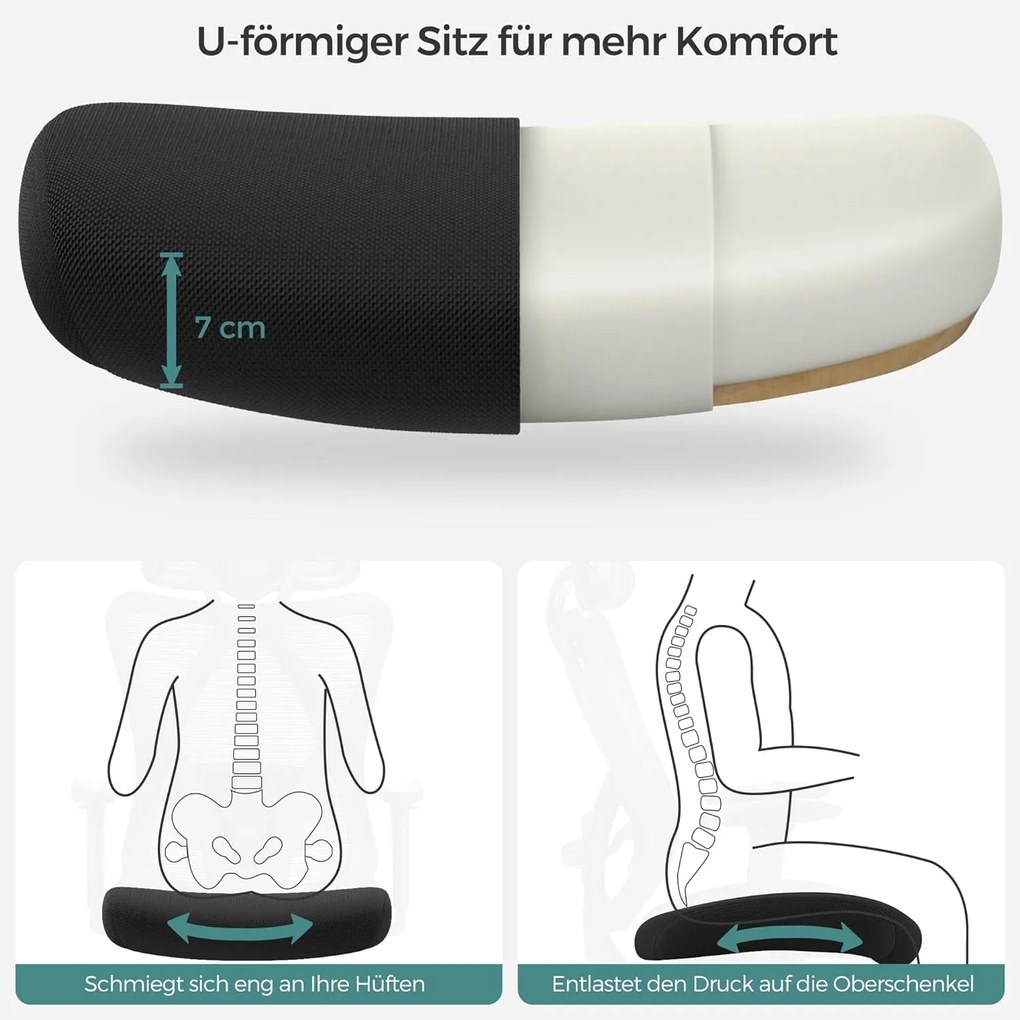 Kancelárske kreslo, Ergonomické kreslo s nastaviteľnou opierkou hlavy, čierne
