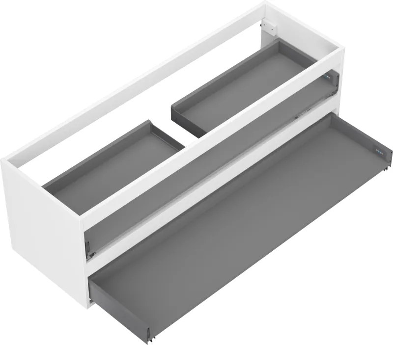 Mexen Box-A, závesná skrinka, 140 cm, 2 zásuvky, biela matná, 91AX0-1400-470-2-01
