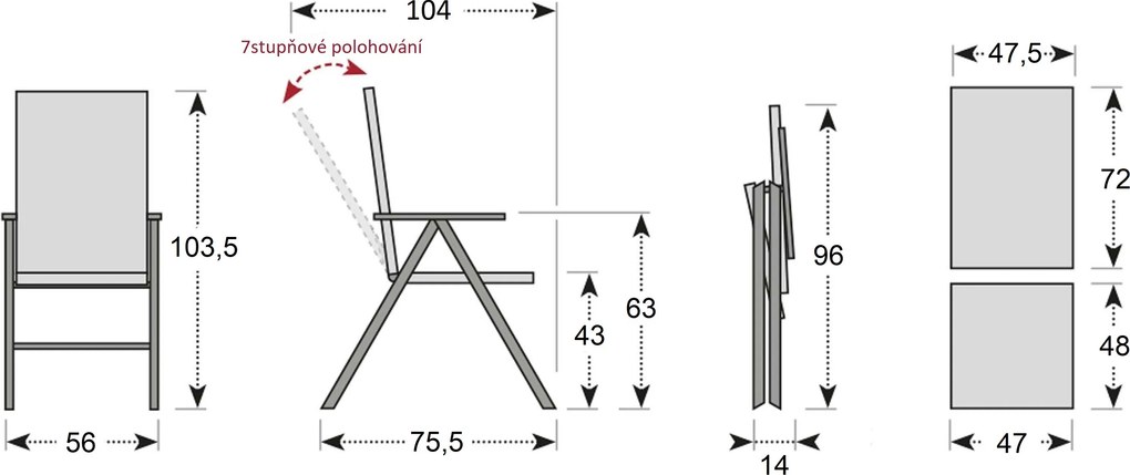 Doppler CONCEPT TEAK FSC® 4+1 - záhradná sedacia súprava (hliník/teakové drevo)