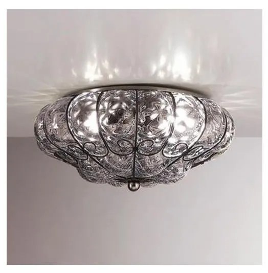 SIRU - Stropné svietidlo SOLE 3xE14/40W/230V pr. 31 cm číra/chróm benátske sklo