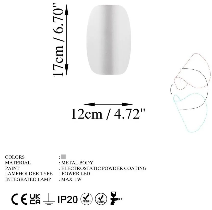 Biele LED nástenné svietidlo Heybe – Opviq lights