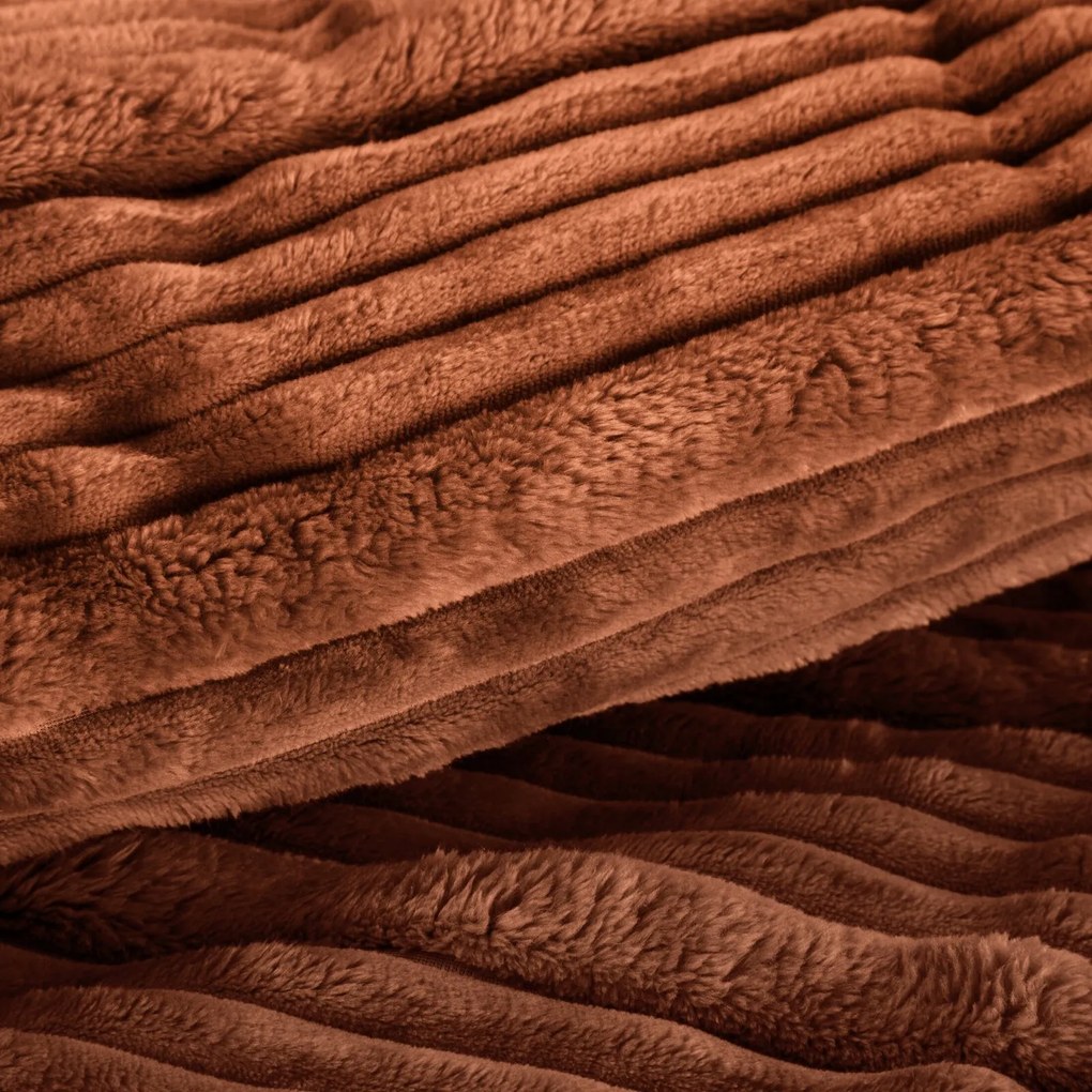 FLANELOVÁ DEKA NINA 150X200 CM TEHLOVÁ