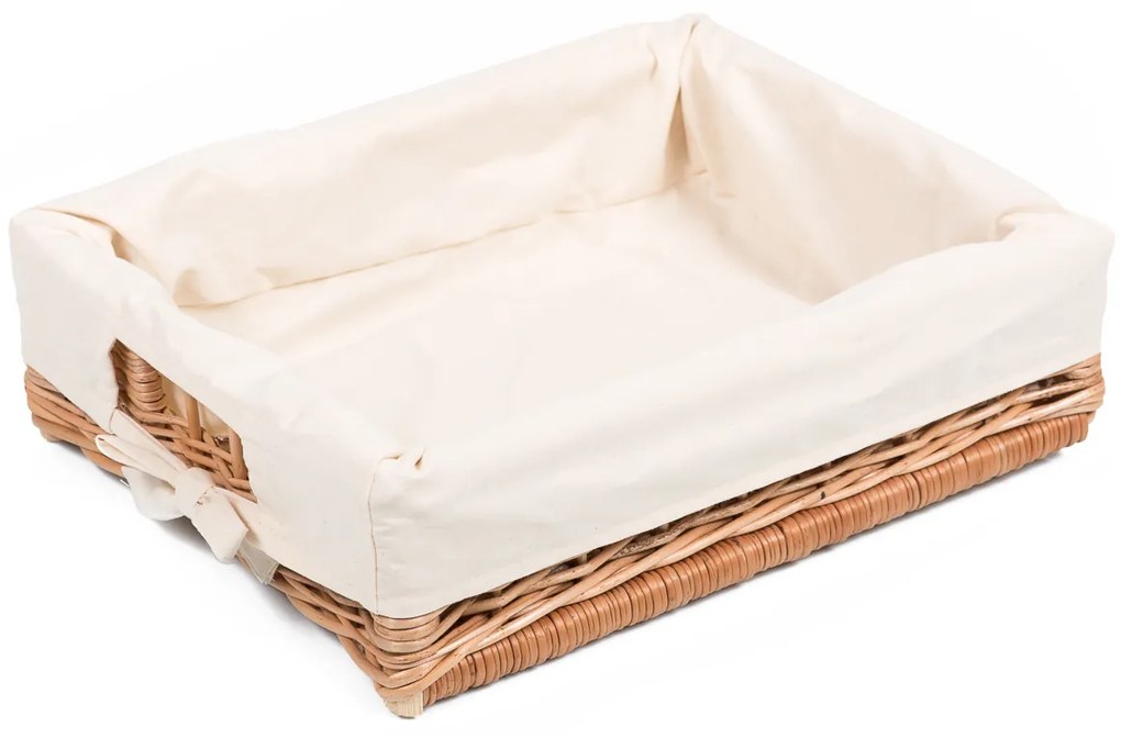 Prútená zásuvka s látkou Pistorasia V.š. 30 x hl. 30 x v. 15(cm)