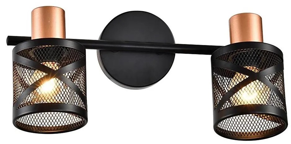 Prezent 75468 - Nástenné bodové svietidlo ANTARES 2xE14/40W/230V čierna/medená