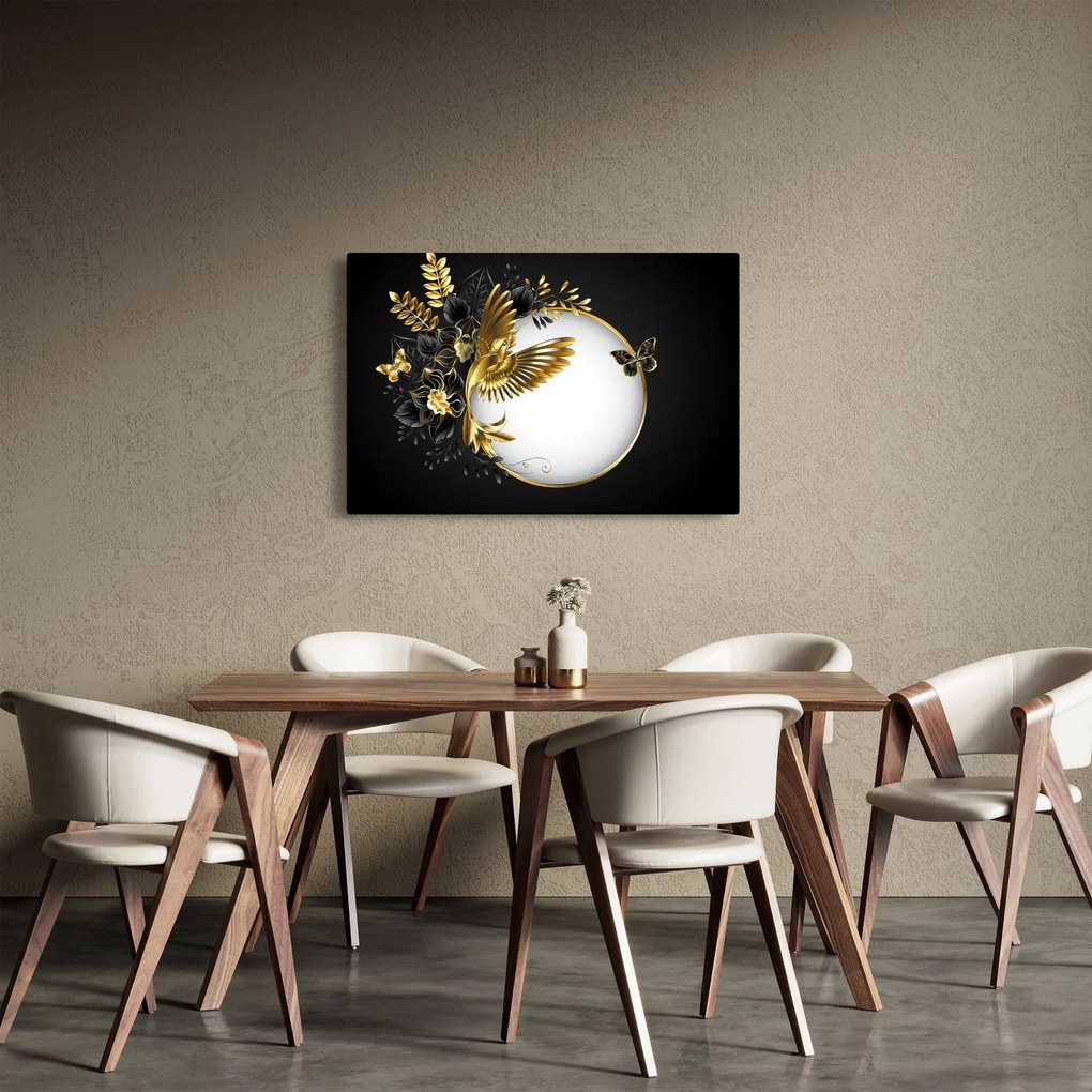 Obraz - Guľa so zlatými motívmi (90x60 cm)