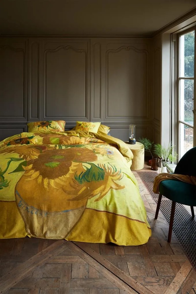 Pip Studio Predĺžené obliečky, 200x200 / 220 cm, Van Gogh Museum Tournesol Yellow