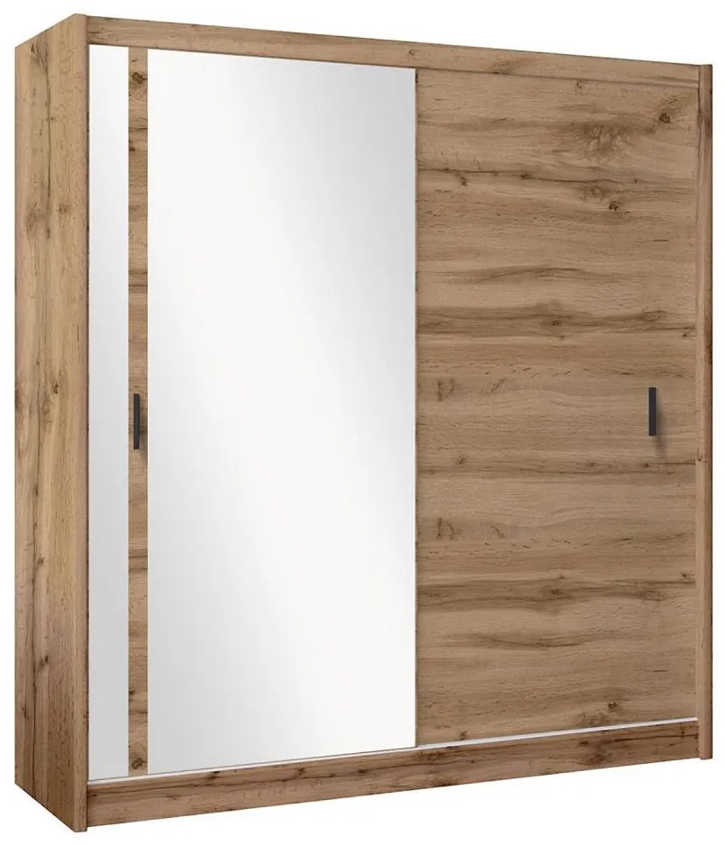 Šatní skriňa so zrkadlom SABRINA 203x215 cm dub woltan