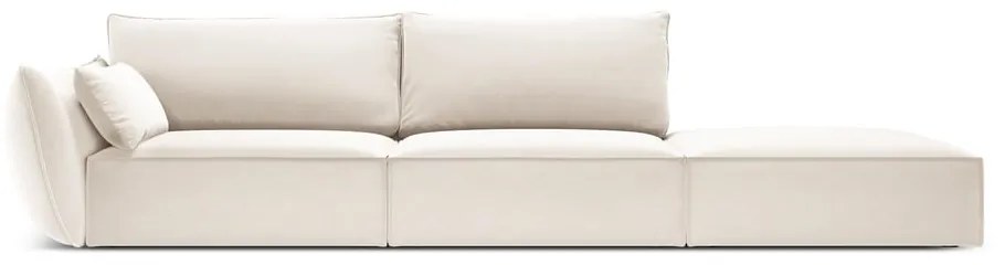 Béžová zamatová pohovka ľavý roh 264 cm Vanda – Mazzini Sofas
