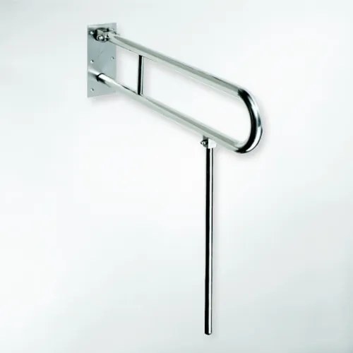 Bemeta Design HELP: Madlo, 813 mm, v tvare U, sklopné, s opornou nohou, bez krytky, nerez, mat - 301102082N
