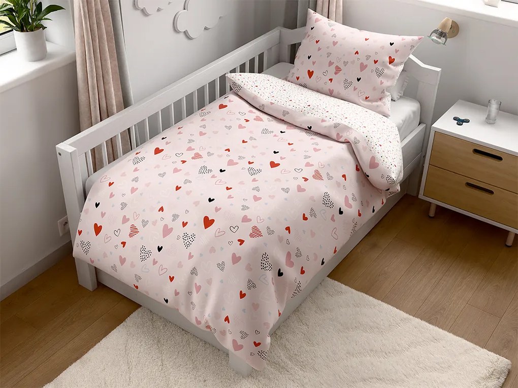 Krepové obliečky do postieľky Renforcé LOVITA ružové Rozmer obliečky: 45 x 65 cm | 90 x 140 cm