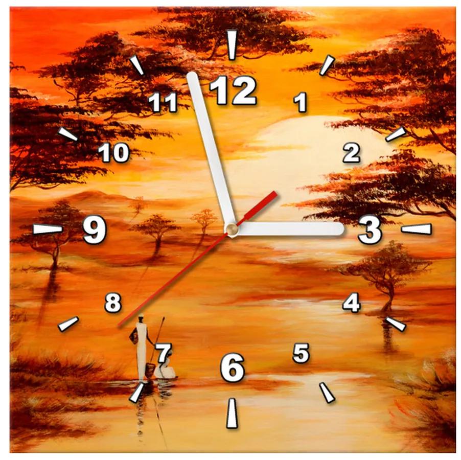 Gario Obraz s hodinami Nádherná Afrika Rozmery: 100 x 40 cm