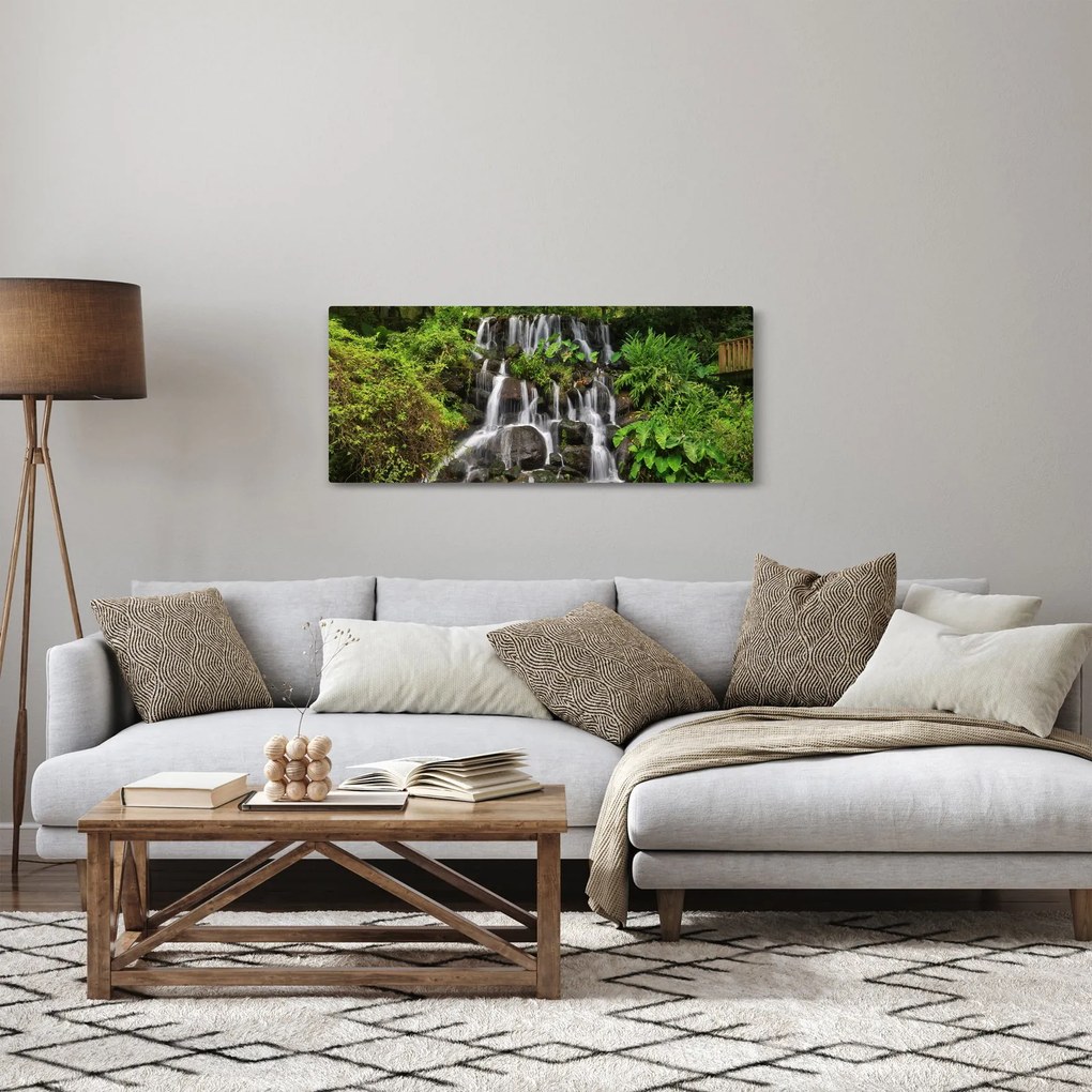 Obraz vodopádov v tropickom lese (120x50 cm)